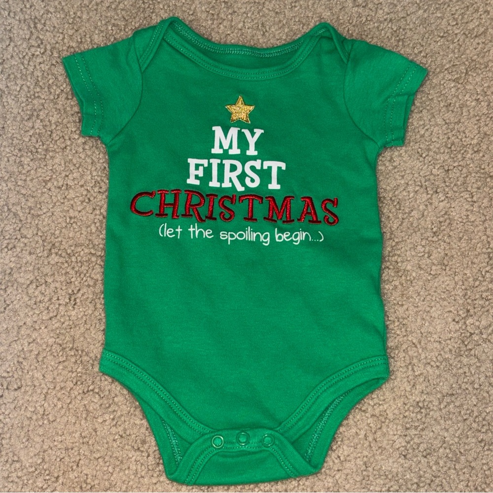 Baby Starters Green First Christmas Bodysuit My First Christmas 9 Months